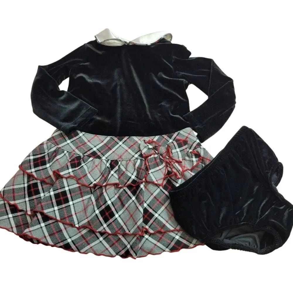 Children's Place velvet/plaid dress 18 mo